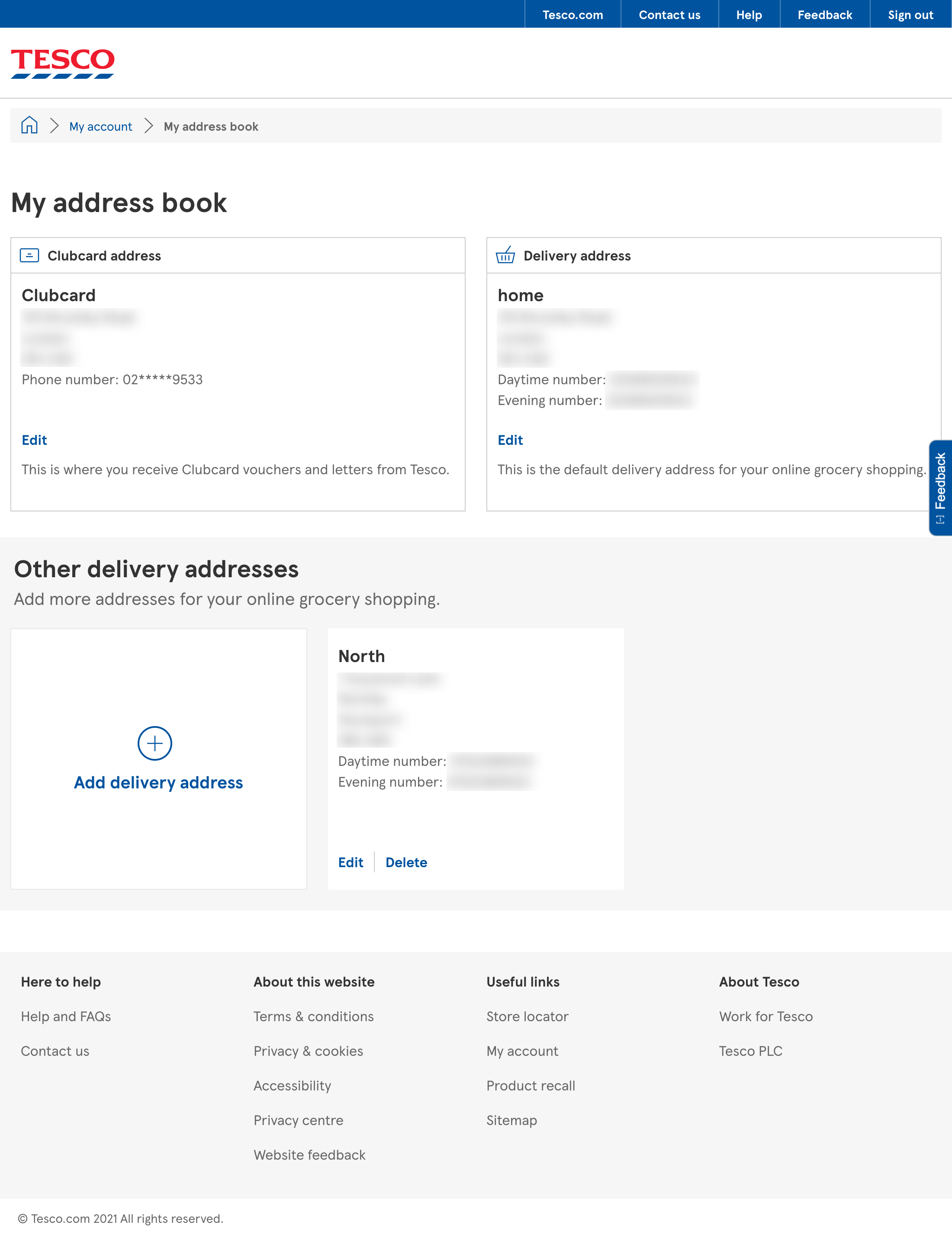Tesco’s Address Book 307 of 428 Address Book Examples Baymard Institute