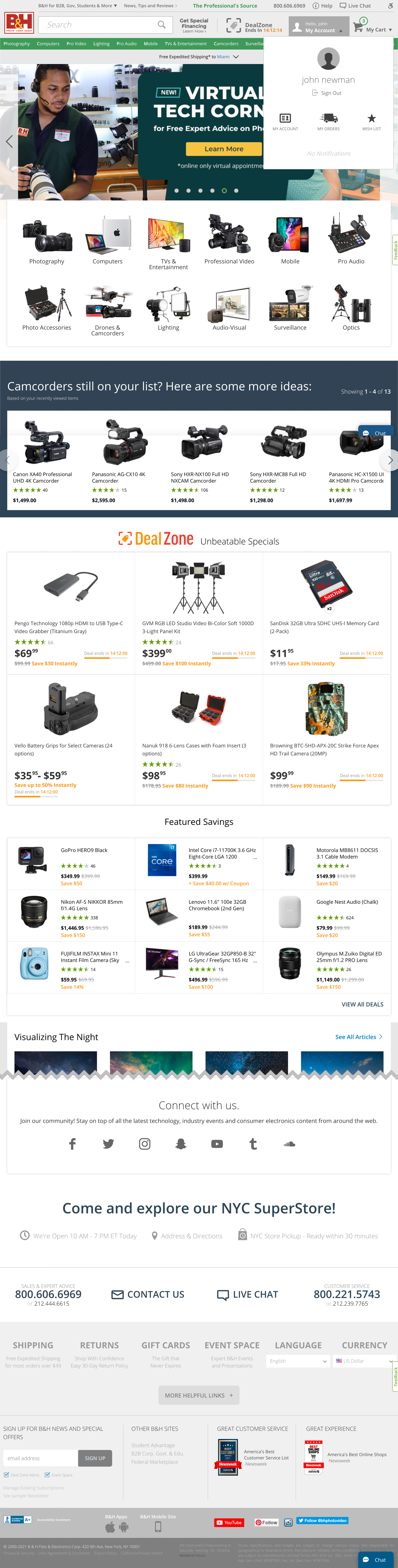 Desktop screenshot of B&amp;H Photo