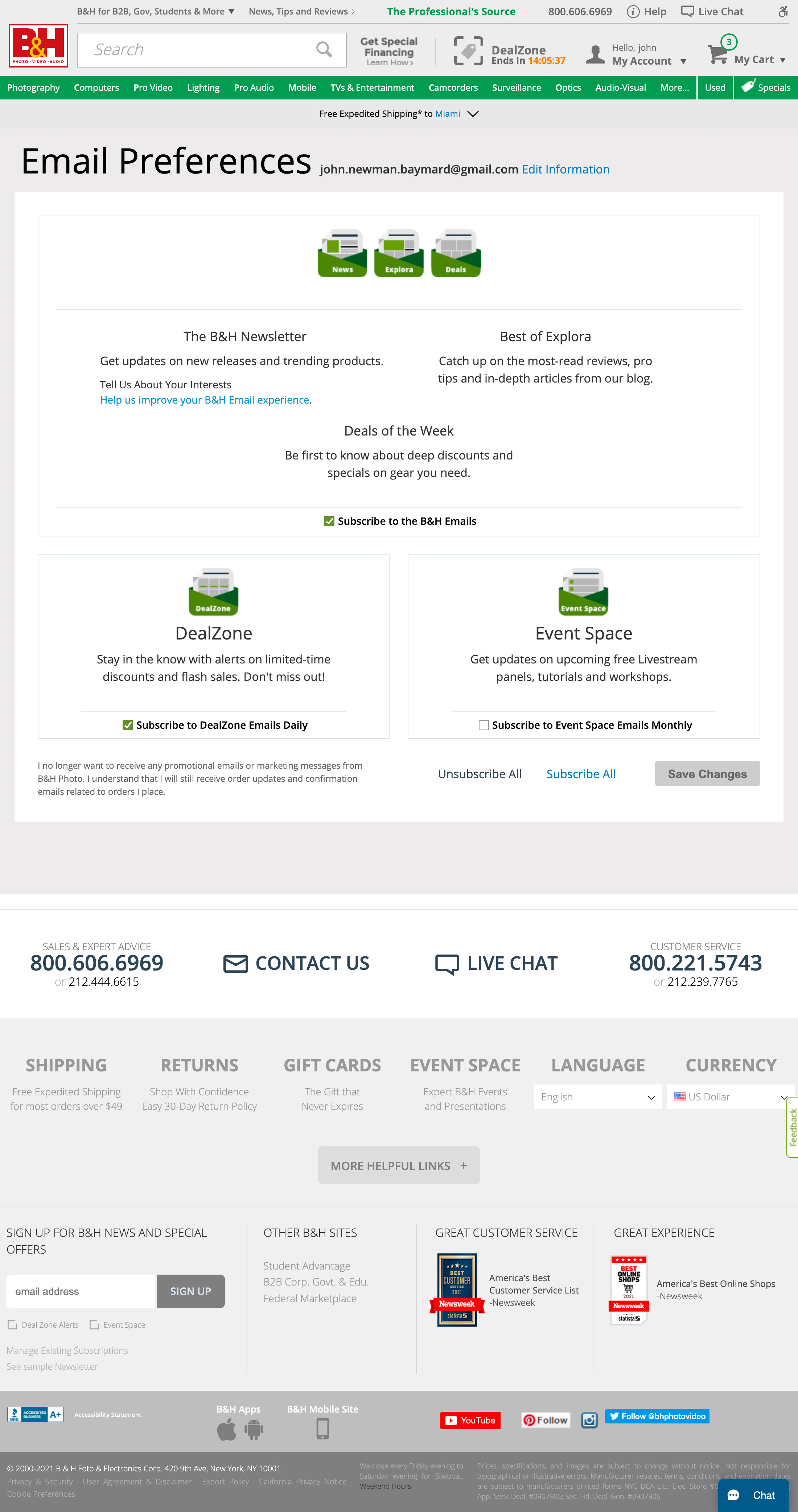 Desktop screenshot of B&amp;H Photo