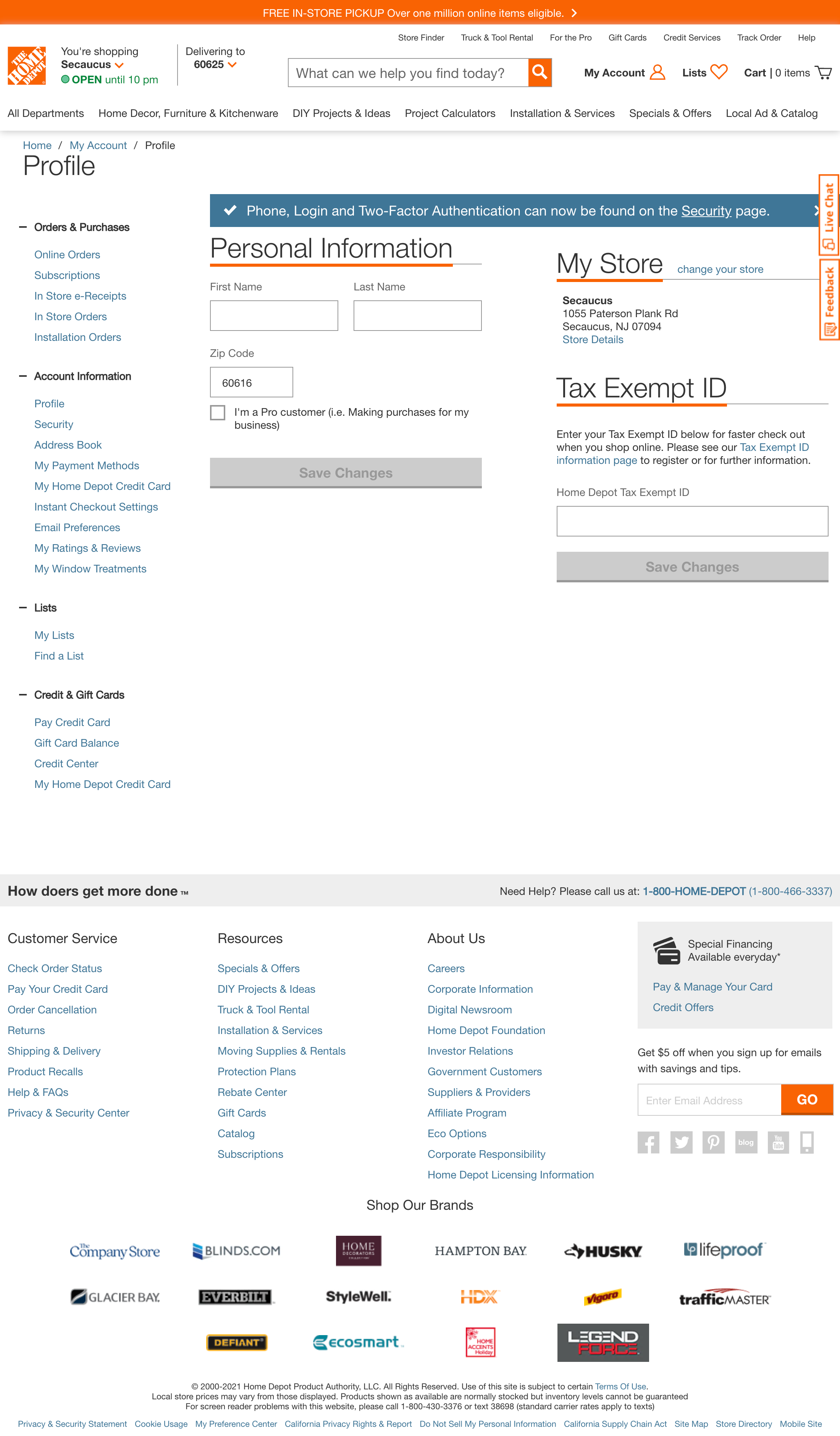 Desktop screenshot of Home Depot
