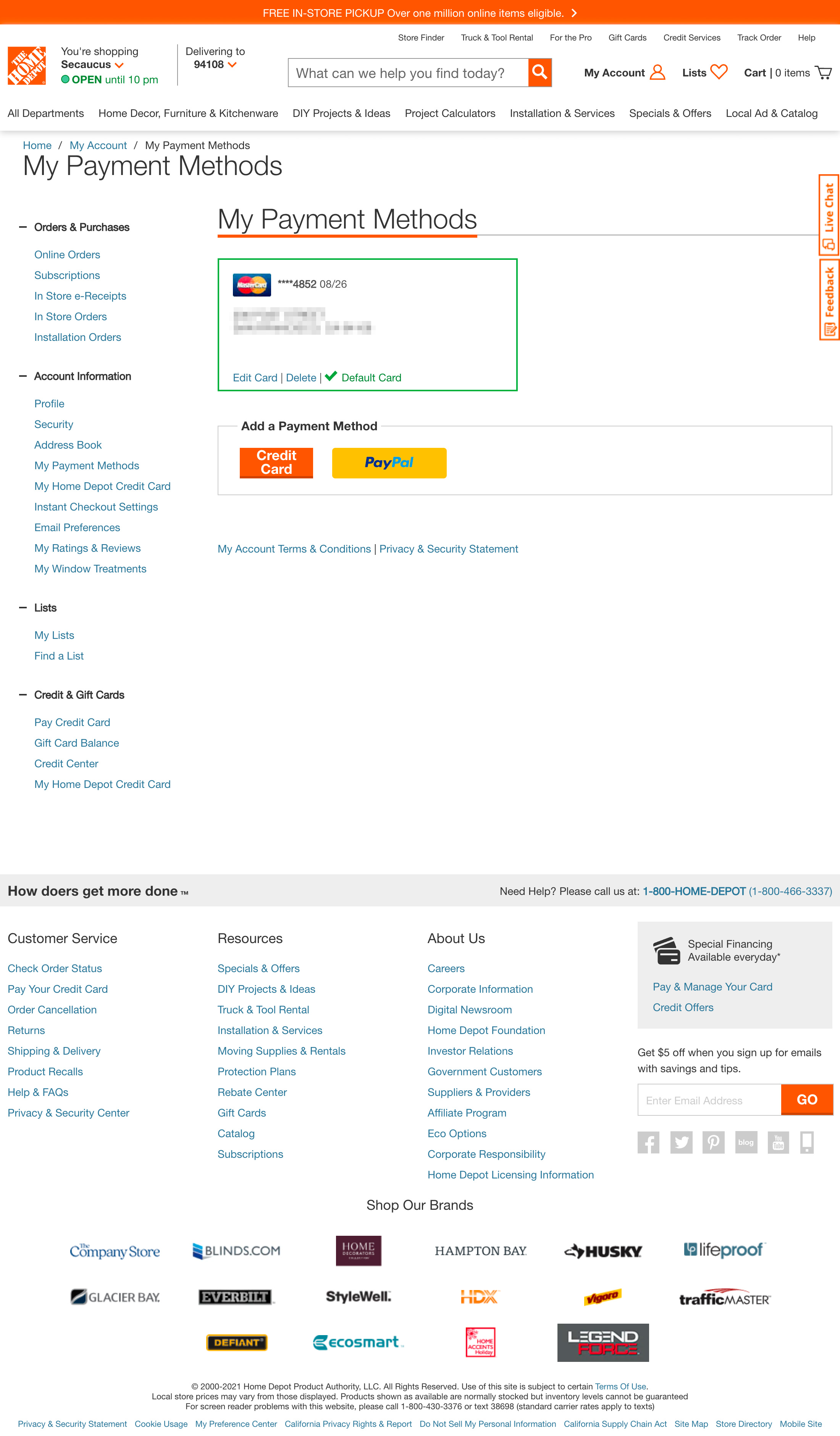 Desktop screenshot of Home Depot