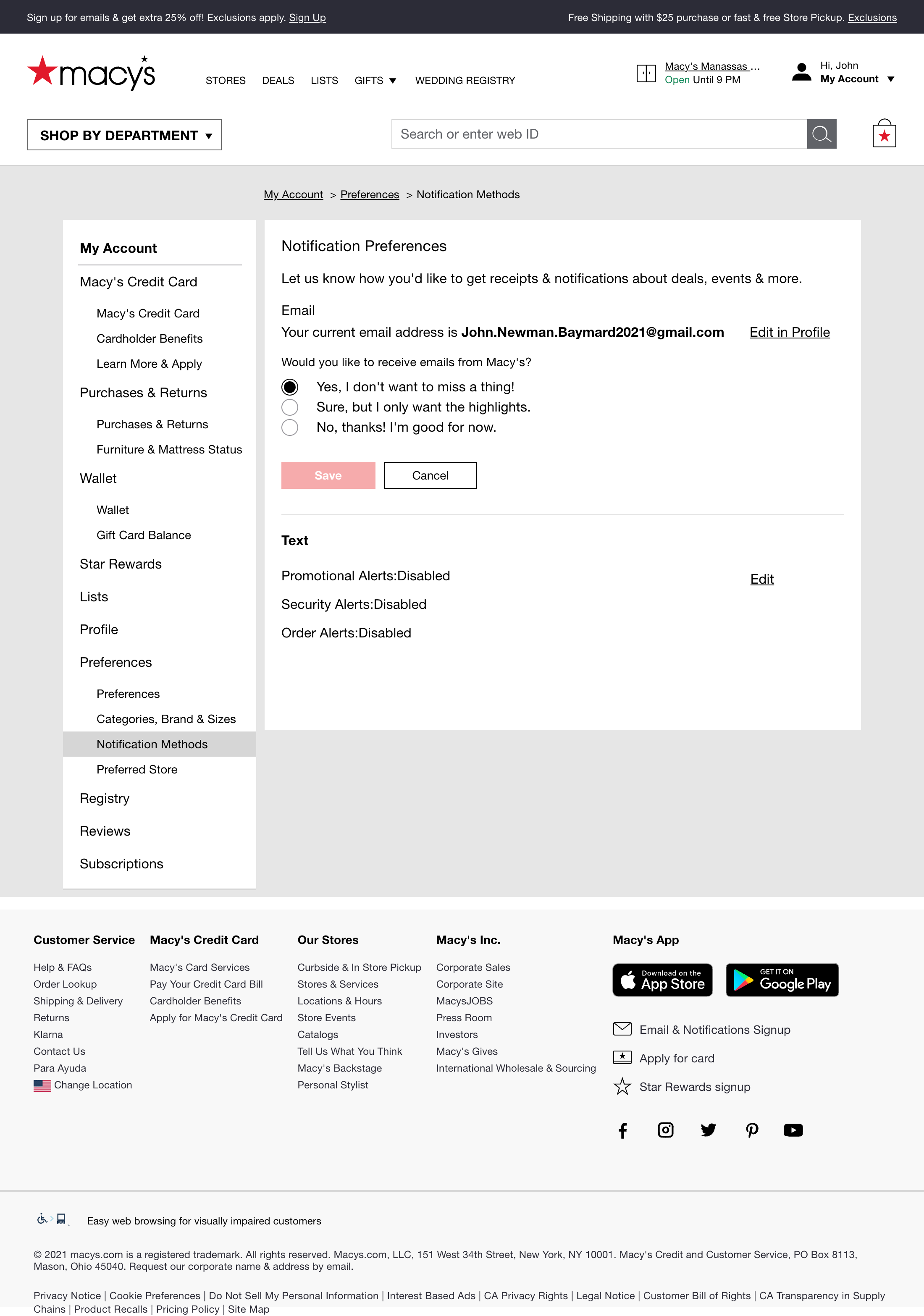 Desktop screenshot of Macy’s
