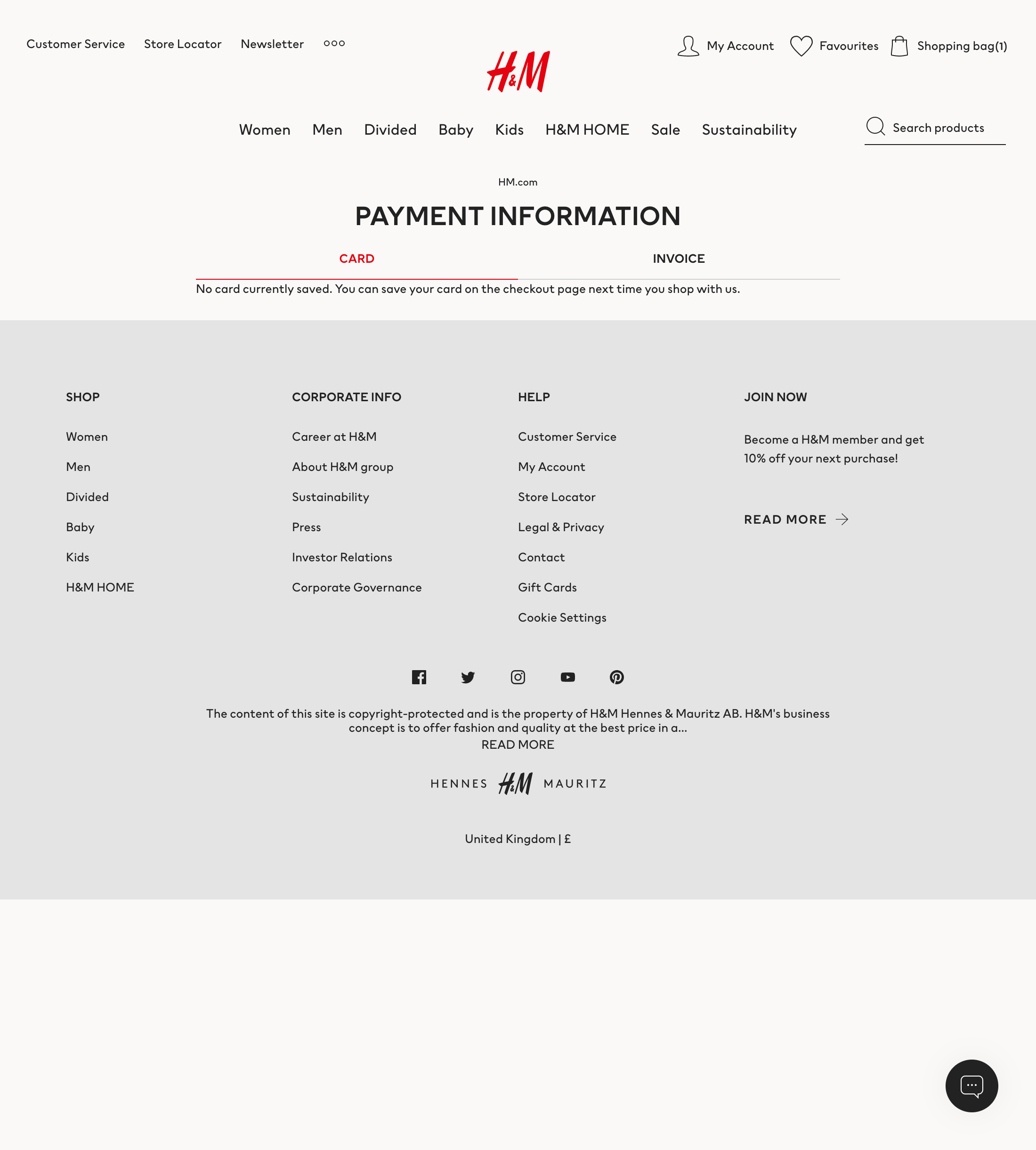 H&M’s Stored Credit Cards – 131 of 209 Stored Credit Cards Examples