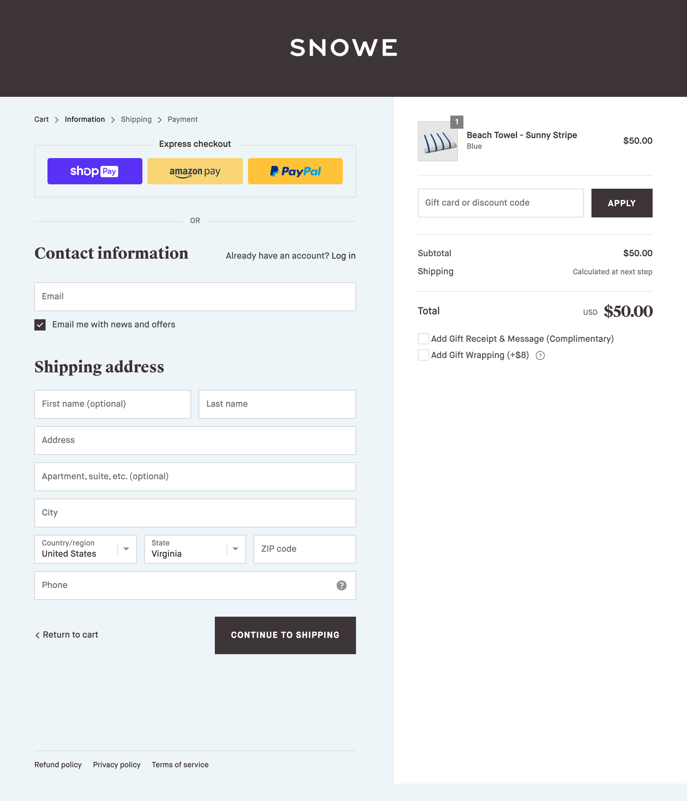 Desktop screenshot of Snowe