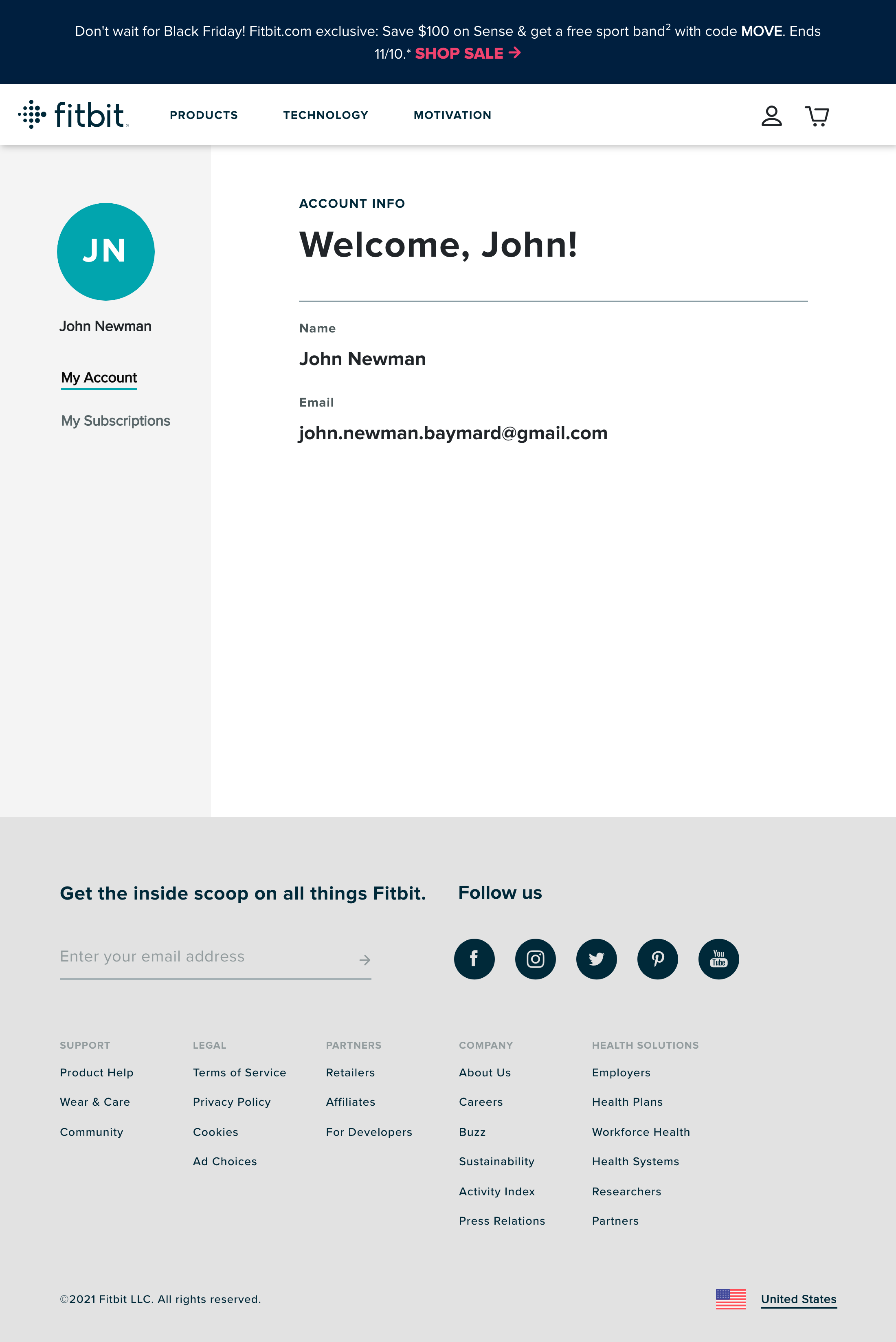 Fitbit’s Account Dashboard 389 of 517 Account Dashboard Examples