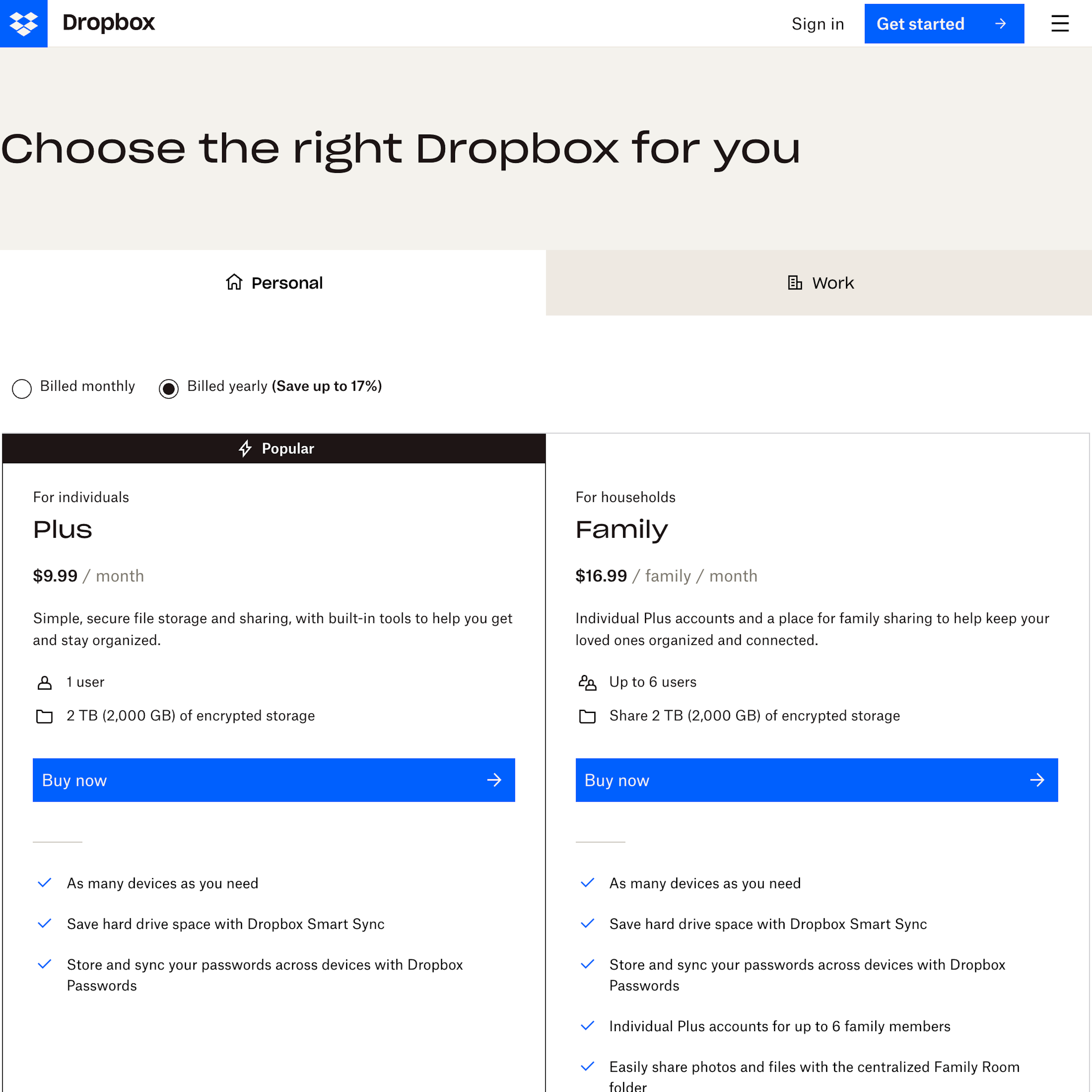 Desktop screenshot of Dropbox