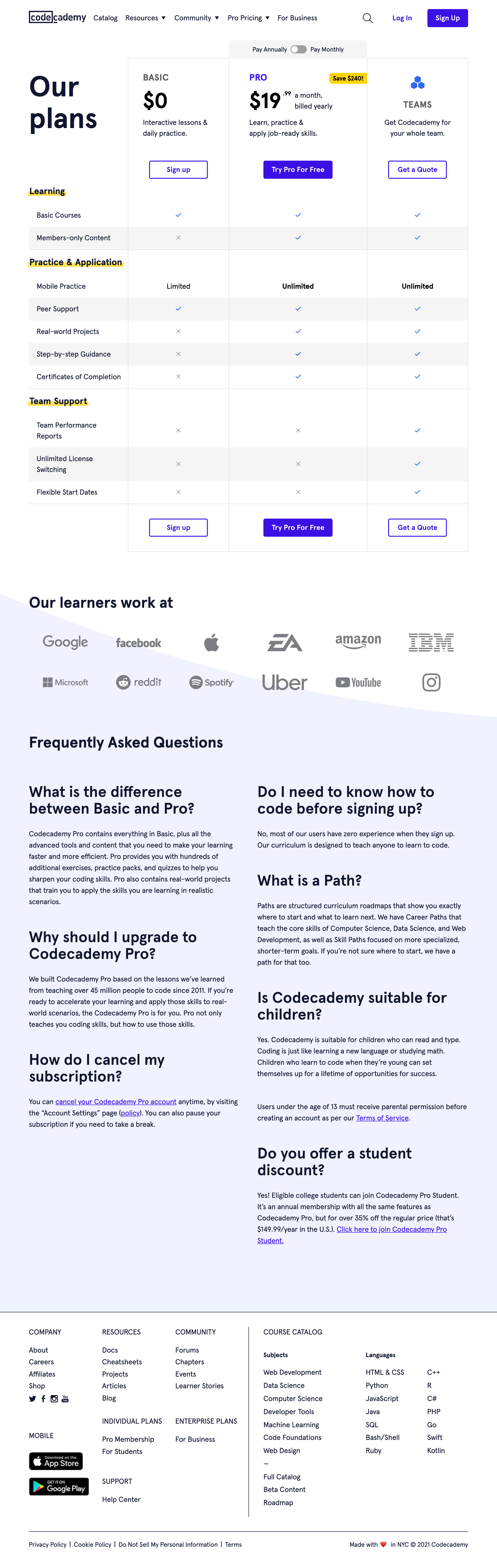 Desktop screenshot of Codecademy