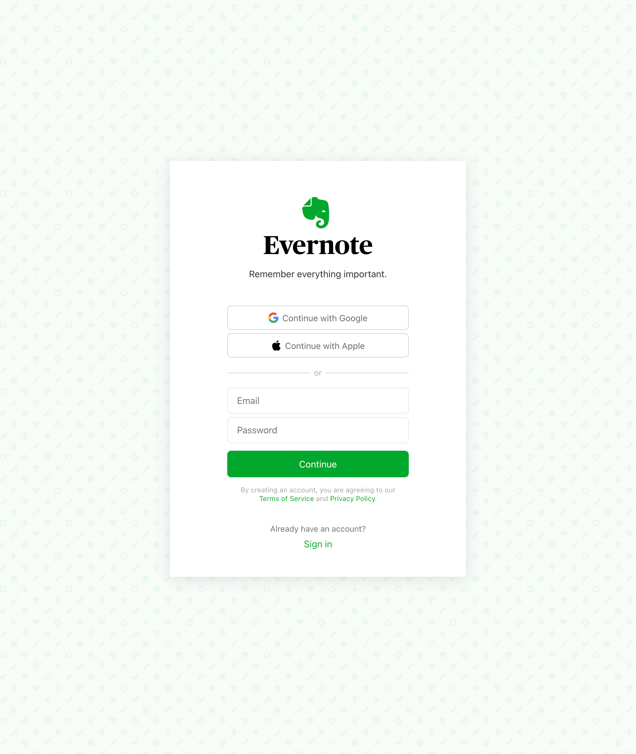 Desktop screenshot of Evernote